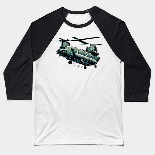 Boeing CH-47 Chinook Baseball T-Shirt by Vehicles-Art